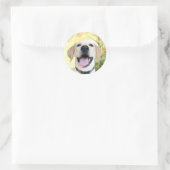 Happy Yellow Lab Ronde Sticker (Tas)