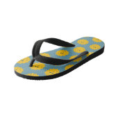 Happy Yellow Sun Pattern op Blue Kinder Teenslippers (Schuin)