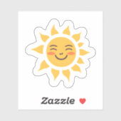 Happy Yellow Sun Schattige Sticker (Vel)