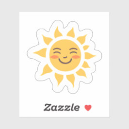 Happy Yellow Sun Schattige Sticker
