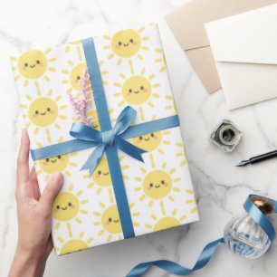 Happy Yellow Sunshine met een glimlachend gezicht Cadeaupapier