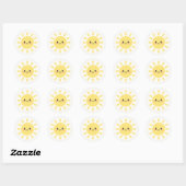 Happy Yellow Sunshine met een glimlachend gezicht Ronde Sticker (Vel)