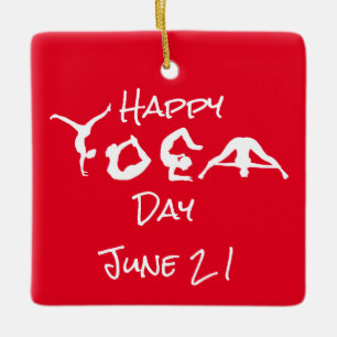 Happy Yoga Day Ornament met naam
