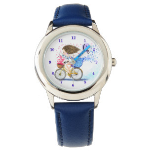 Happy Young Girl on a Bike - Romantische liefde Horloge