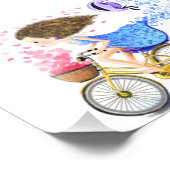 Happy Young Girl with Bike Poster (Coin)