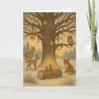 Happy Yule Feestdagen Kaart