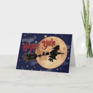 Happy Yule Witch Xmas Kaart