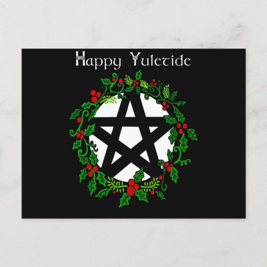 Happy Yuletide  Uitnodiging Briefkaart (Voorkant)