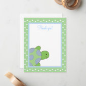 HAPPY ZEE TURTLE (groen) 4x5 Flat Dank u wel Notitiekaartje (Voorkant / Achterkant in situ)