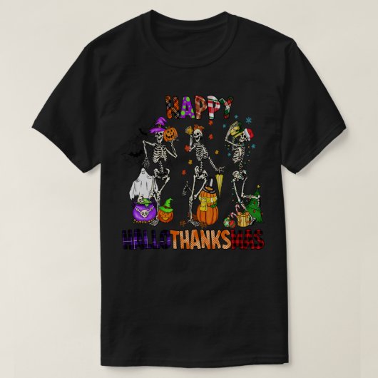Happyhallothanksmas 19 t-shirt (Design voorkant)