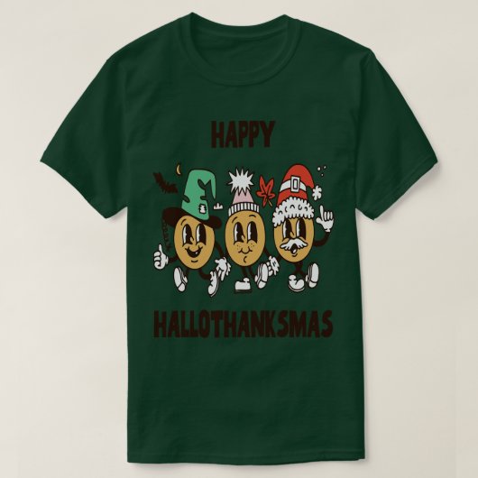 Happyhallothanksmas 8 t-shirt (Design voorkant)