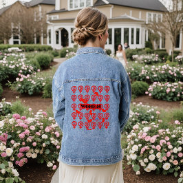 HappyWorkT VROUWEN FEMINISTISCH SYMBOOL HARTEN Denim Jacket