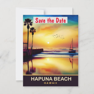 Hapuna Beach, Hawaï, Reisansichtkaart,  Save The Date