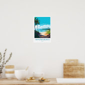 Hapuna Beach Hawaii Reisprint Poster (Keuken)