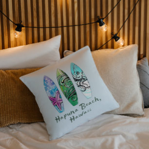 Hapuna Beach Hawaii Surfboards Kussen