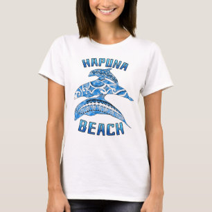 Hapuna Beach Hawaii Vacation Tribal Dolphins T-shirt