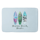 Hapuna Beach Hawaii Waterverf Surfboards Badmat (Voorkant)