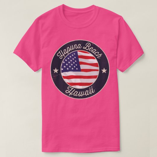 Hapuna Beach - T-shirt souvenir Hawaii patriotique (Design devant)