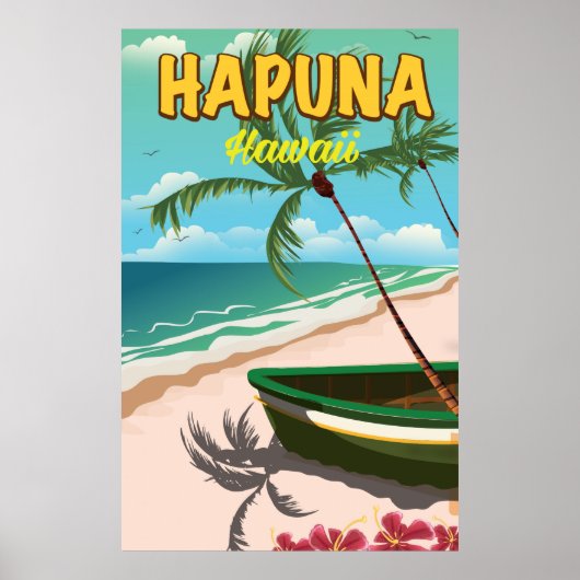 Hapuna Hawaïi reisposter Poster (Voorkant)