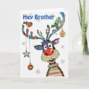*HAPY ME** UITGAANDE CHRISTMAS W/BROTHER HOLIDAY FEESTDAGEN KAART