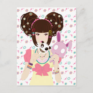 Harajuku Girl Yuriko - achtergrond Briefkaart