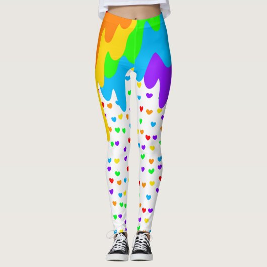 Harajuku Rainbow met gekleurde Leggings (Voorkant)
