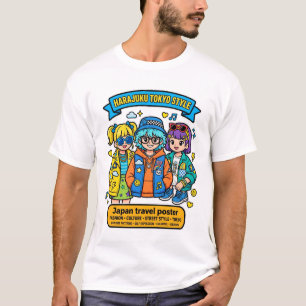 Harajuku Tokyo Stijl Reisposter Ontwerp T-shirt