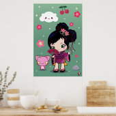 Harajuku Wamono Girl Ayaka Poster (Keuken)