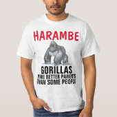 HARAMBE gorilla t-shirts, BETER OUDER T-shirt (Voorkant)