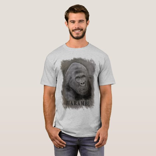 Harambe (Grafiettekening)-groot Afbeelding grootte T-shirt (Voorkant volledig)