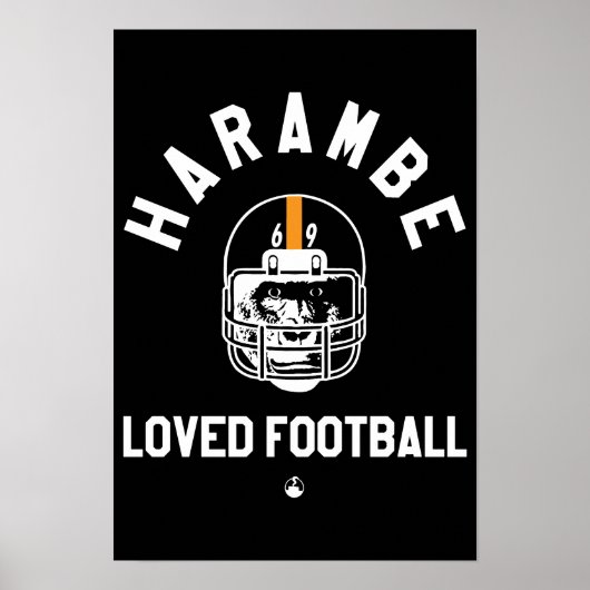 Harambe Loved Football Poster (Voorkant)