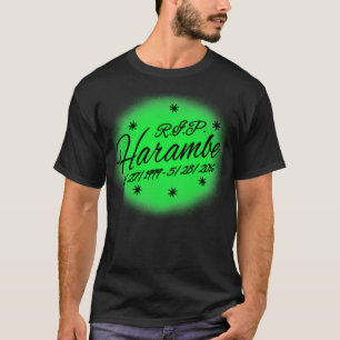 Harambe RIP Airbrush Memorial rust in vrede T-shirt