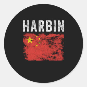 Harbin China Flag Chinese Souvenir Ronde Sticker
