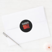 Harbin China Flag Chinese Souvenir Ronde Sticker (Envelop)