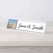 Harbison Chapel in Winter in Grove City College Bureau Naambordje (Voorkant)