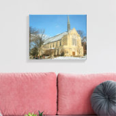 Harbison Chapel in Winter in Grove City College Canvas Afdruk (Insitu (Woonkamer))