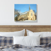 Harbison Chapel in Winter in Grove City College Canvas Afdruk (Insitu (Slaapkamer))