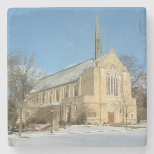 Harbison Chapel in Winter in Grove City College Stenen Onderzetter