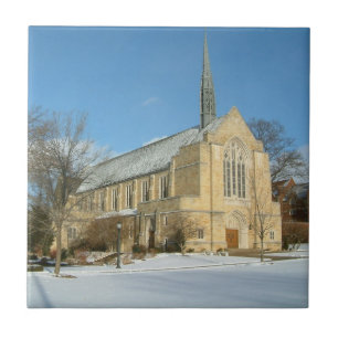 Harbison Chapel in Winter in Grove City College Tegeltje