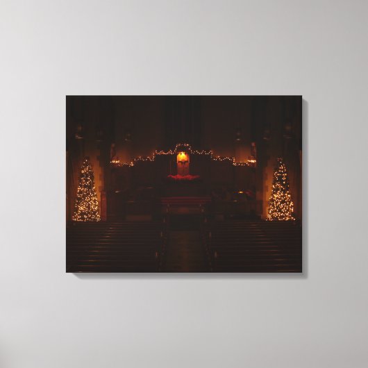 Harbison Chapel op het kerstgrove City College Canvas Afdruk (Voorkant)