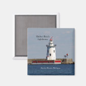 Harbor Beach Lighthouse magnet Magneet (Voorkant / Achterkant)