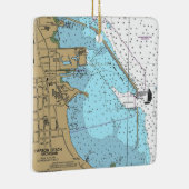 Harbor Beach Michigan Nautical Chart Keramisch Ornament (Rechts)
