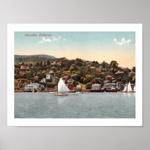 Harbor Sailships, Sausalito, Californische Vintage Poster