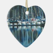 HARBOR , SAUSALITO, CA. kersthartvormig Keramisch Ornament (Rechts)