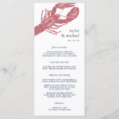 Harborside | Carte de menu Mariage de homard nauti (Devant)