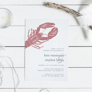Harborside Nautical Lobster Wedding Invitation