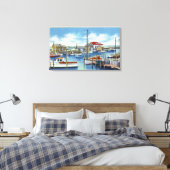 Harborview van de Waterfront Canvas Afdruk (Insitu (Slaapkamer))