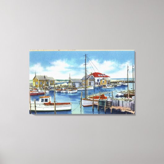 Harborview van de Waterfront Canvas Afdruk (Voorkant)