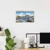 Harborview van de Waterfront Poster (Thuiskantoor)