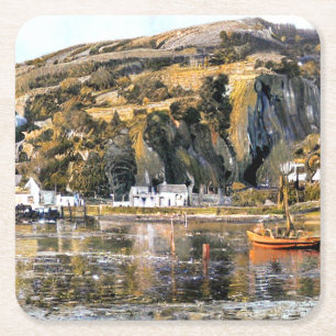 HARBOUR BARMOUTH WALES VIERKANTE KARTONNEN ONDERZETTER
